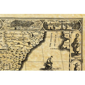 Reproduction of old nautical chart of China in 1626