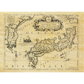 Reproduction carte marine ancienne du Japon en 1696