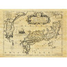 Reproduction of old nautical chart of Japan in 1696