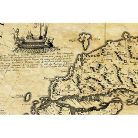 Reproduction of old nautical chart of Japan in 1696