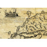 Reproduction of old nautical chart of Japan in 1696