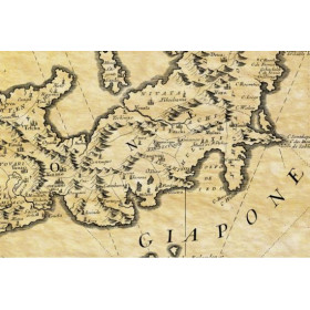 Reproduction of old nautical chart of Japan in 1696