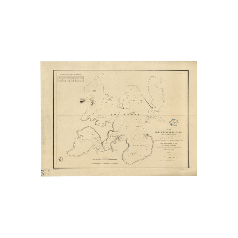 Reproduction carte marine ancienne - 851 - DIEGO-SUAREZ (Baie) - MADAGASCAR - INDIEN (Océan) - (1837 - 1893)