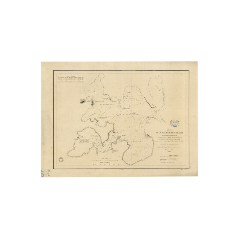 Carte marine ancienne - 851 - DIEGO-SUAREZ (Baie) - MADAGASCAR - INDIEN (Océan) - (1837 - 1893)