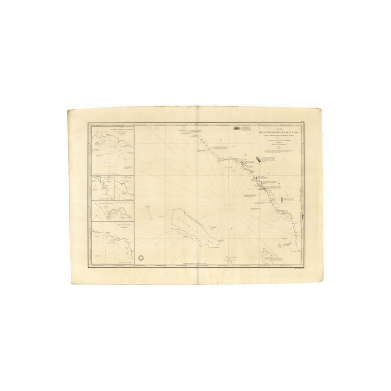 Carte marine ancienne - 854 - SUMATRA (Côte Ouest), SUMATERA (Côte Ouest), TACHA (Pointe), SINGKEL (Pointe) - INDONESIE - INDIEN