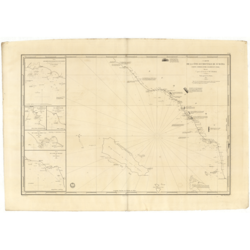 Reproduction carte marine ancienne - 854 - SUMATRA (Côte Ouest), SUMATERA (Côte Ouest), TACHA (Pointe), SINGKEL (Pointe) - INDON Reproduction carte marine ancienne - 854 - SUMATRA (Côte Ouest), SUMATERA (Côte Ouest), TACHA (Pointe), SINGKEL (Pointe) - INDON