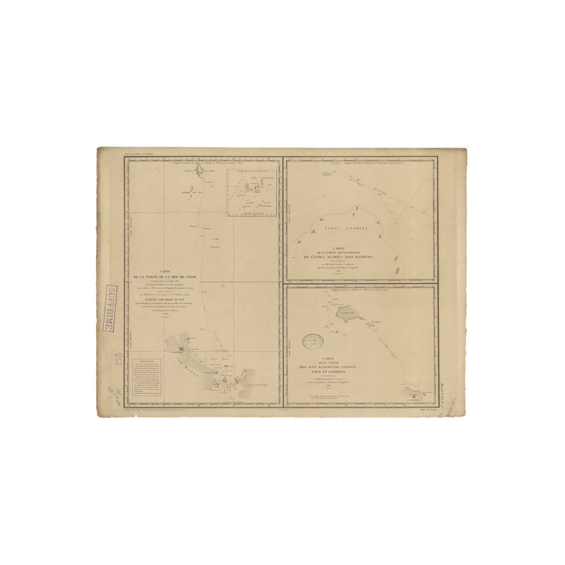 Reproduction carte marine ancienne - 855 - ANAMBAS (îles), BANGKA - MALAISIE, INDONESIE - PACIFIQUE, CHINE (Mer) - (1828 - ?)