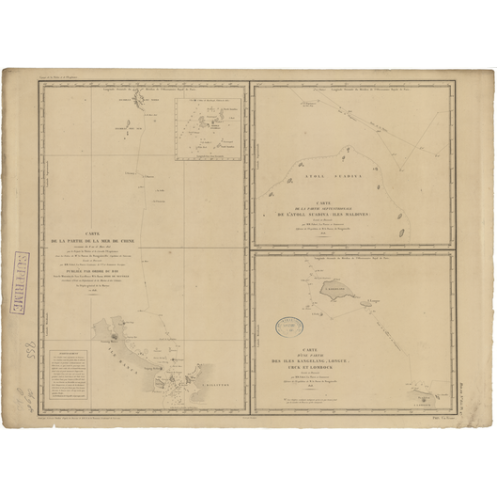 Carte marine ancienne - 855 - ANAMBAS (îles), BANGKA - MALAISIE, INDONESIE - PACIFIQUE, CHINE (Mer) - (1828 - ?)