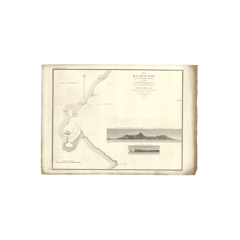 Carte marine ancienne - 859 - LOMBOCK (île), LOMBOK (île), PEEJOW (Baie) - INDONESIE - PACIFIQUE, BALI (Mer) - (1828 - 1913)
