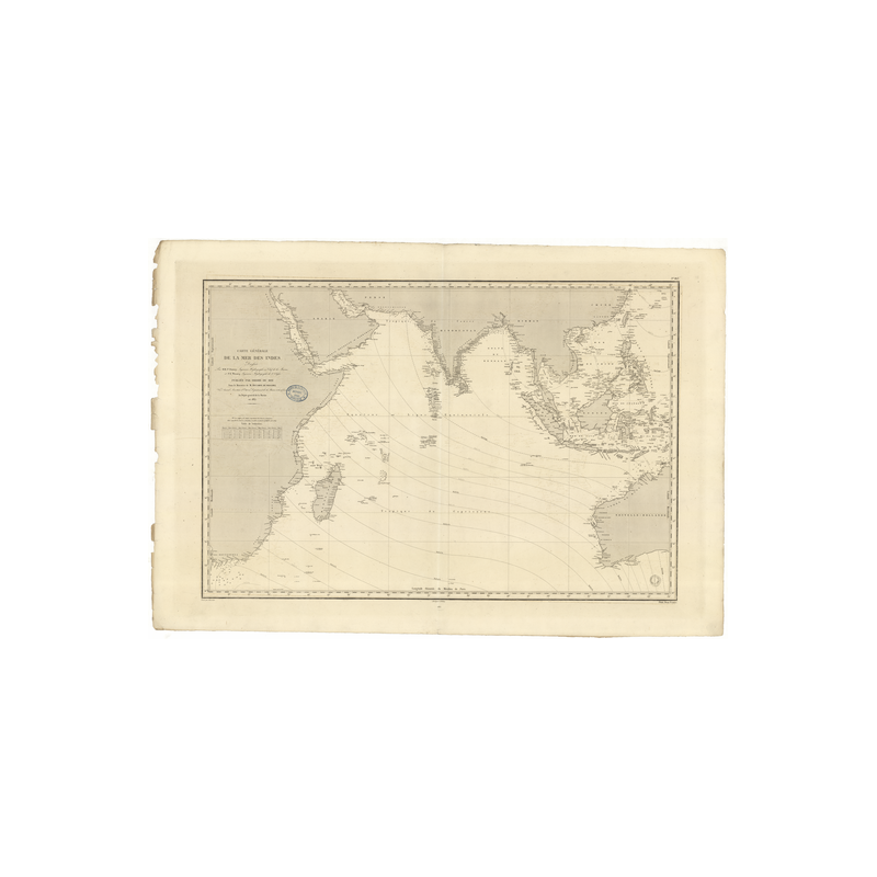 Reproduction carte marine ancienne Shom - 863 - INDES (Mer),INDIEN (Océan) - (1837 - 1889)