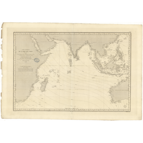 Reproduction carte marine ancienne - 863 - INDES (Mer), INDIEN (Océan) - (1837 - 1889) Reproduction carte marine ancienne - 863 - INDES (Mer), INDIEN (Océan) - (1837 - 1889)