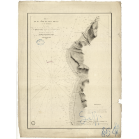 Carte marine ancienne - 864 - BOURBON (île), LA REUNION (île), SAINT-GILLES (Abords) - INDIEN (Océan) - (1837 - ?)