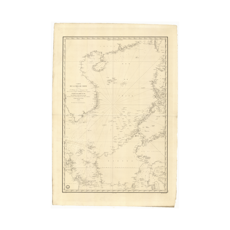 Reproduction carte marine ancienne - 865 - BORNEO - CHINE, PHILIPPINES - PACIFIQUE, CHINE (Mer) - (1838 - ?)
