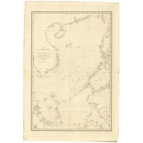 Reproduction carte marine ancienne Shom - 865 - BORNEO - CHINE,PhilippINES - pACIFIQUE,CHINE (Mer) - (1838 - ?)