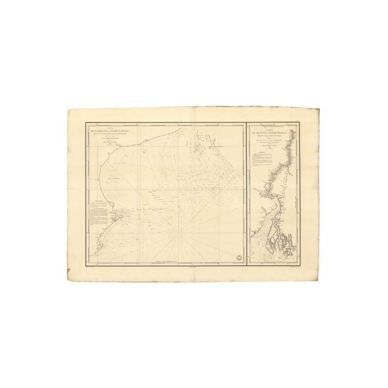 Reproduction carte marine ancienne Shom - 870 - HOOGLY (Embouchure) - INDE (Côte Est) - INDIEN (Océan),BENGALE (Golfe)