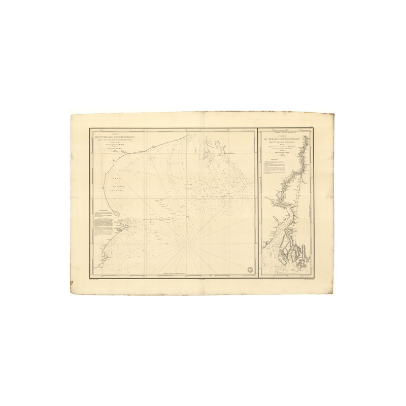 Carte marine ancienne - 870 - HOOGLY (Embouchure) - INDE (Côte Est) - INDIEN (Océan), BENGALE (Golfe) - (1838 - ?)