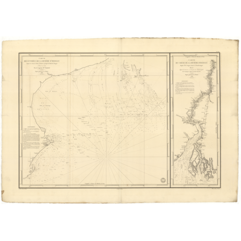 Reproduction carte marine ancienne Shom - 870 - HOOGLY (Embouchure) - INDE (Côte Est) - INDIEN (Océan),BENGALE (Golfe)