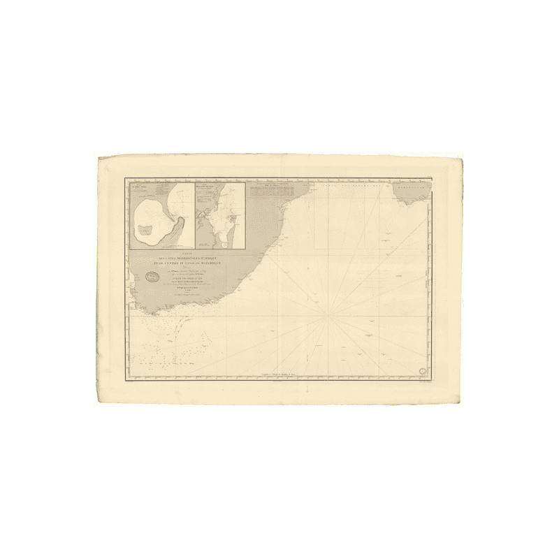 Reproduction carte marine ancienne Shom - 874 - BONNE ESPERANCE (Cap), MOZAMBIQUE (Canal) - INDIEN (Océan),AFRIQUE (Cô