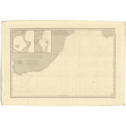 Reproduction carte marine ancienne Shom - 874 - BONNE ESPERANCE (Cap), MOZAMBIQUE (Canal) - INDIEN (Océan),AFRIQUE (Cô