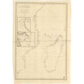 Reproduction carte marine ancienne - 875 - MOZAMBIQUE, MADAGASCAR - INDIEN (Océan), MOZAMBIQUE (Canal), AFRIQUE (Côte Est) - (18