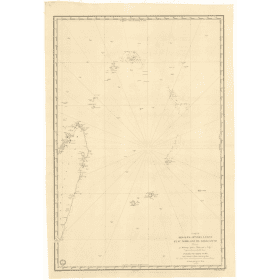Reproduction carte marine ancienne - 876 - AMBRE (Cap), FORT DAUPHIN (TAOLAGNARO) - MADAGASCAR (Côte Est), MADAGASCAR (Côte Est)