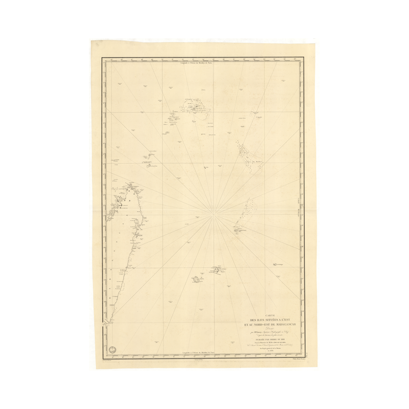 Reproduction carte marine ancienne Shom - 876 - AMBRE (Cap), FORT dauphin (TAOLAGNARO) - MADAGASCAR (Côte Est),MADAGASC