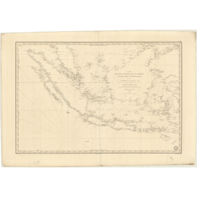 Reproduction carte marine ancienne - 889 - SUMATRA, SUMATERA, JAVA, BORNEO, KALIMANTAN - INDONESIE - INDIEN (Océan), CHINE (Mer)