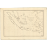 Carte marine ancienne - 889 - SUMATRA, SUMATERA, JAVA, BORNEO, KALIMANTAN - INDONESIE - INDIEN (Océan), CHINE (Mer), JAVA (Mer)