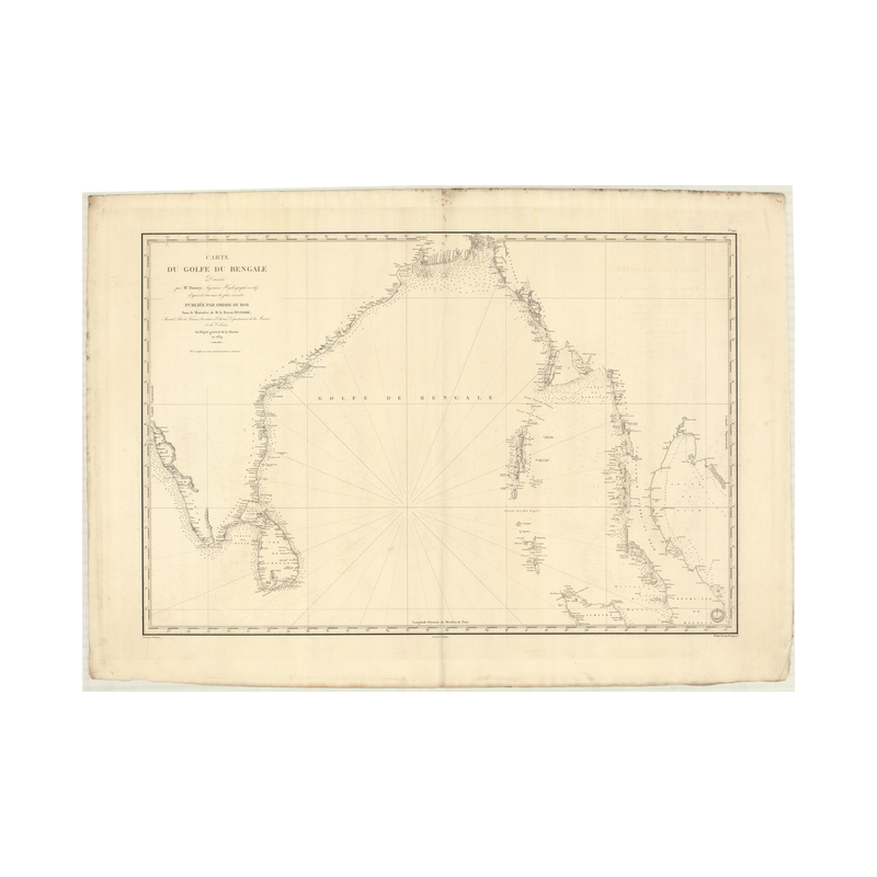 Reproduction carte marine ancienne Shom - 900 - INDIEN (Océan),BENGALE (Golfe) - (1839 - 1902)