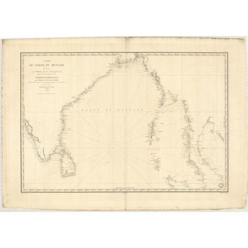 Reproduction carte marine ancienne Shom - 900 - INDIEN (Océan),BENGALE (Golfe) - (1839 - 1902)