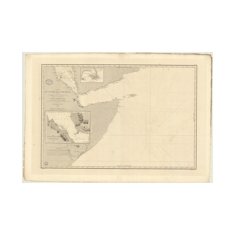 Reproduction carte marine ancienne - 901 - INDIEN (Océan), AFRIQUE (Côte Est), ADEN (Golfe), ROUGE (Mer) - (1840 - 1892)