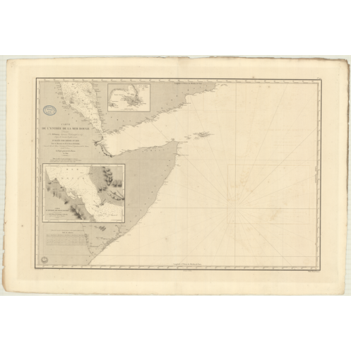 Reproduction carte marine ancienne Shom - 901 - INDIEN (Océan),AFRIQUE (Côte Est),ADEN (Golfe),ROUGE (Mer) - (1840 - 1