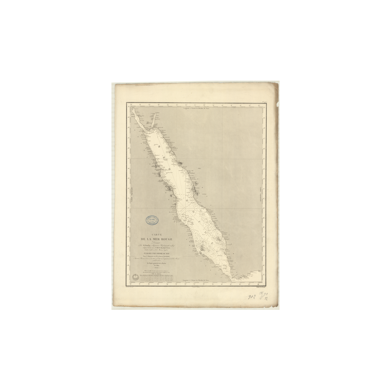 Reproduction carte marine ancienne Shom - 902 - INDIEN (Océan),ROUGE (Mer) - (1840 - ?)