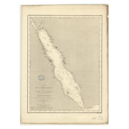 Reproduction carte marine ancienne Shom - 902 - INDIEN (Océan),ROUGE (Mer) - (1840 - ?)