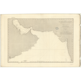 Reproduction carte marine ancienne - 903 - SOCOTRA, BOMBAY - INDIEN (Océan), ARABIE (Mer), PERSIQUE (Golfe) - (1840 - 1902)