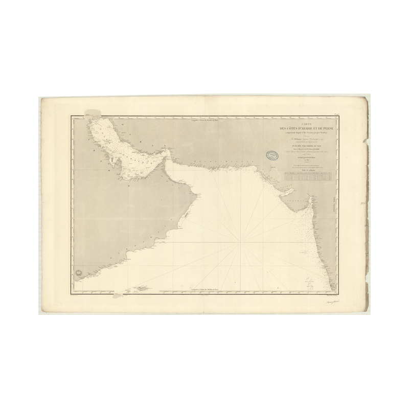 Reproduction carte marine ancienne - 903 - SOCOTRA, BOMBAY - INDIEN (Océan), ARABIE (Mer), PERSIQUE (Golfe) - (1840 - 1902)
