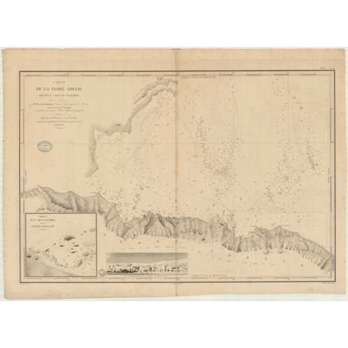 Reproduction carte marine ancienne - 915 - ADELIE (Terre) - INDIEN (Océan), DUMONT D'URVILLE (Mer) - (1840 - 1914) Reproduction carte marine ancienne - 915 - ADELIE (Terre) - INDIEN (Océan), DUMONT D'URVILLE (Mer) - (1840 - 1914)