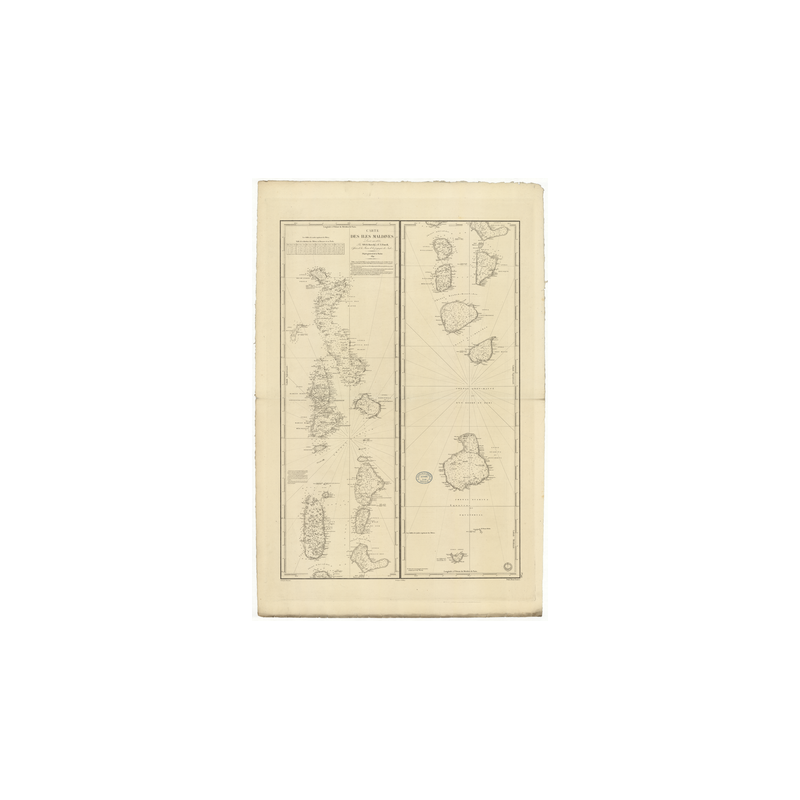 Reproduction carte marine ancienne - 942 - MALDIVES - INDIEN (Océan) - (1841 - 1979)
