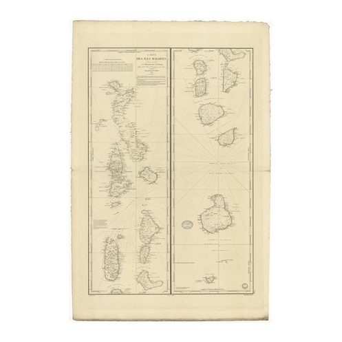 Carte marine ancienne - 942 - MALDIVES - INDIEN (Océan) - (1841 - 1979)