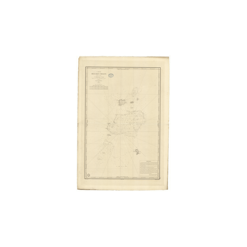 Reproduction carte marine ancienne Shom - 943 - CHAGOS (îles) - INDIEN (Océan) - (1841 - 1986)