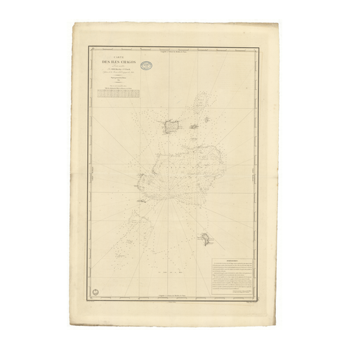 Reproduction carte marine ancienne Shom - 943 - CHAGOS (îles) - INDIEN (Océan) - (1841 - 1986)