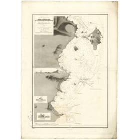 Reproduction carte marine ancienne - 987 - MAYOTTE (île - Côte Sud-Est) - COMORES - INDIEN (Océan), MOZAMBIQUE (Canal) - (1843 -