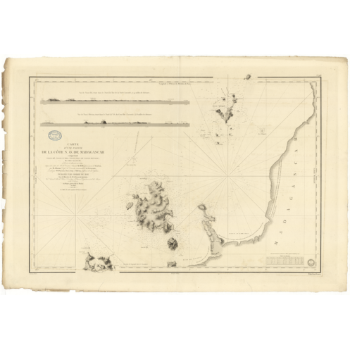 Reproduction carte marine ancienne Shom - 988 - NOSY LAVA, NOSSI, BE - MADAGASCAR (Côte Nord-Ouest) - INDIEN (Océan),M