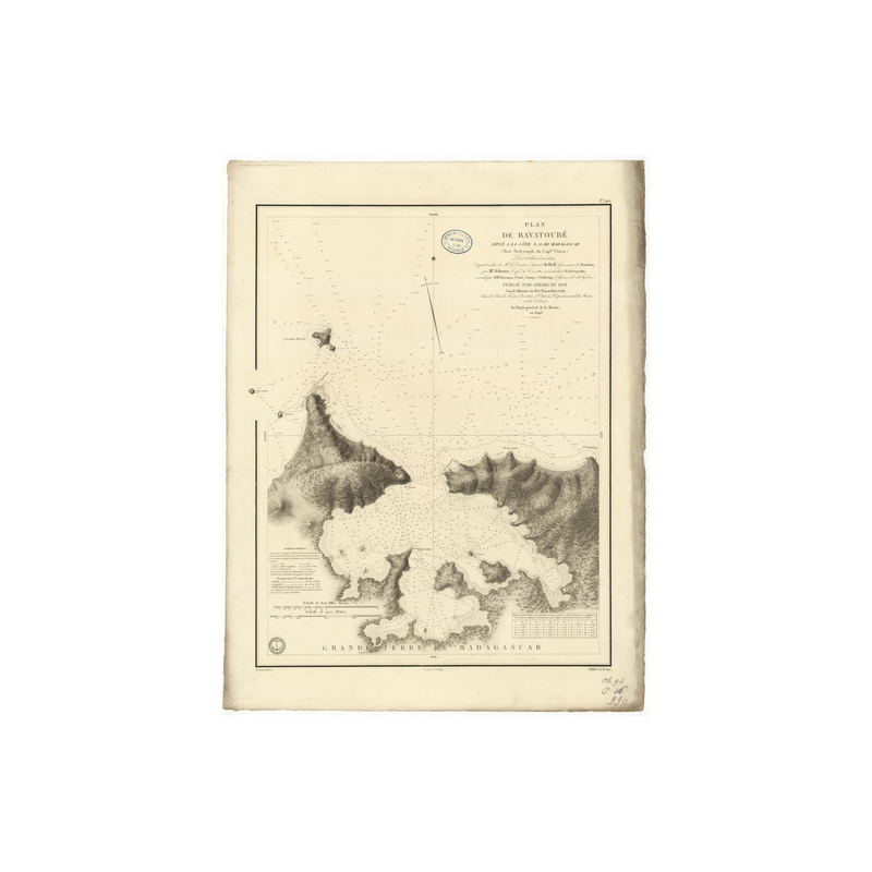 Reproduction carte marine ancienne - 990 - BAVATOUBE, AMBAVOTOBY (Baie), DALRYMPLE (Baie) - MADAGASCAR (Côte Nord-Ouest) - INDIE