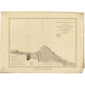 Reproduction carte marine ancienne - 992 - BOURBON (île), LA REUNION (île), SAINT-DENIS (Mouillage) - INDIEN (Océan) - (1843 - ?