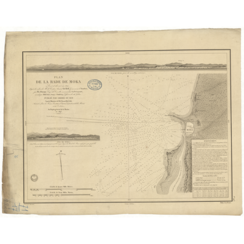 Reproduction carte marine ancienne - 993 - MOKA (Rade), MOKHA (Rade) - YEMEN - INDIEN (Océan), ROUGE (Mer) - (1843 - 1914) Reproduction carte marine ancienne - 993 - MOKA (Rade), MOKHA (Rade) - YEMEN - INDIEN (Océan), ROUGE (Mer) - (1843 - 1914)