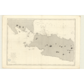 Reproduction carte marine ancienne Shom - 2739 - SUMATRA (Côte Sud), SUMATERA (Côte Sud), JAVA (Côte Ouest) - INDONES