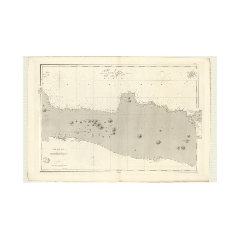 Reproduction carte marine ancienne - 2740 - JAVA - INDONESIE - INDIEN (Océan), PACIFIQUE, JAVA (Mer) - (1868 - 1893)