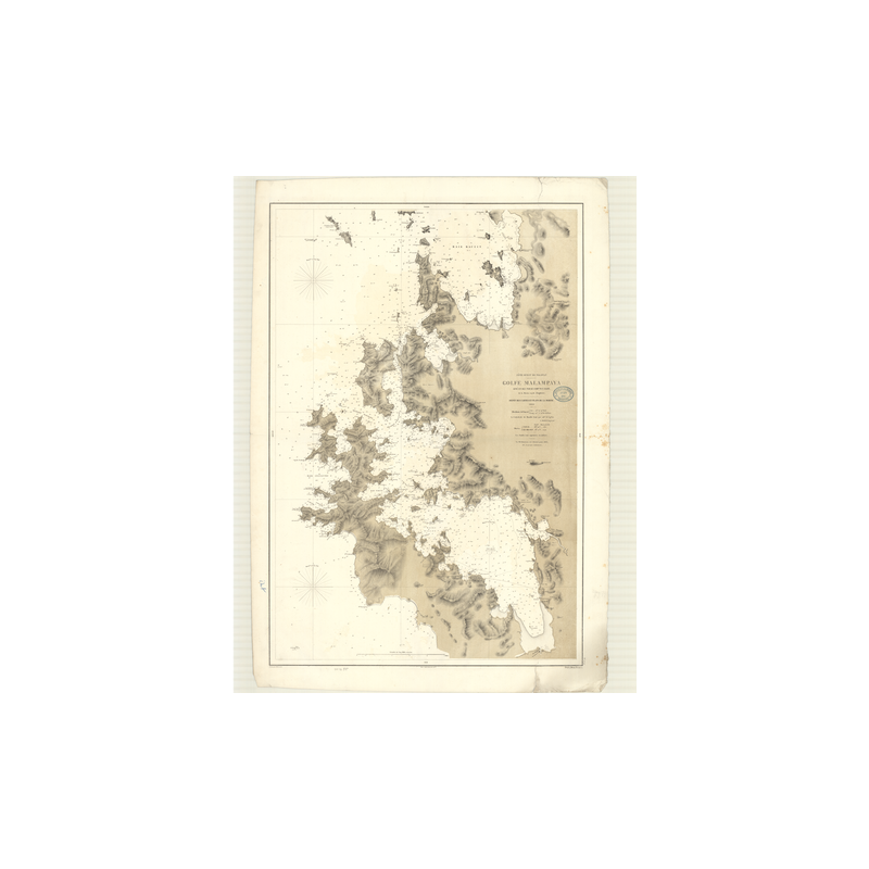 Reproduction carte marine ancienne Shom - 2790 - pALAWAN (Côte Ouest), MALAMPAYA (Golfe) - PhilippINES - pACIFIQUE,CHIN