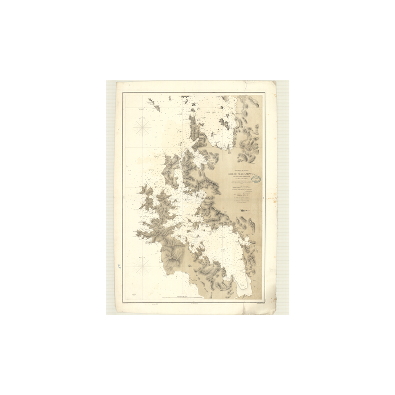 Carte marine ancienne - 2790 - PALAWAN (Côte Ouest), MALAMPAYA (Golfe) - PHILIPPINES - PACIFIQUE, CHINE (Mer) - (1869 - ?)